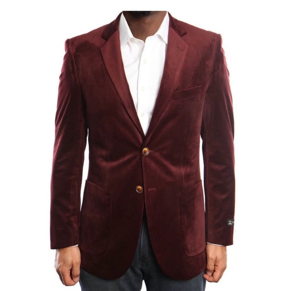 Maroon velvet men’s Blazer